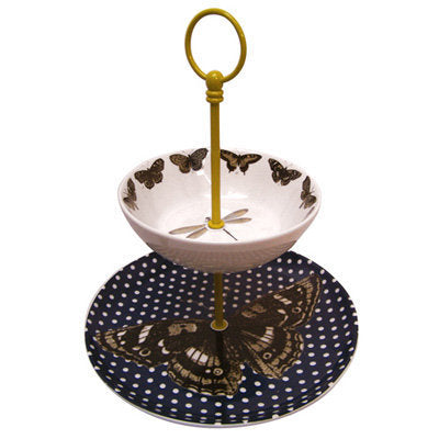 Botanical butterfly cake stand